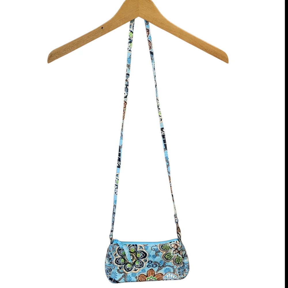 Vera Bradely Floral Bali Blue Crossbody Bag - Picture 2 of 9